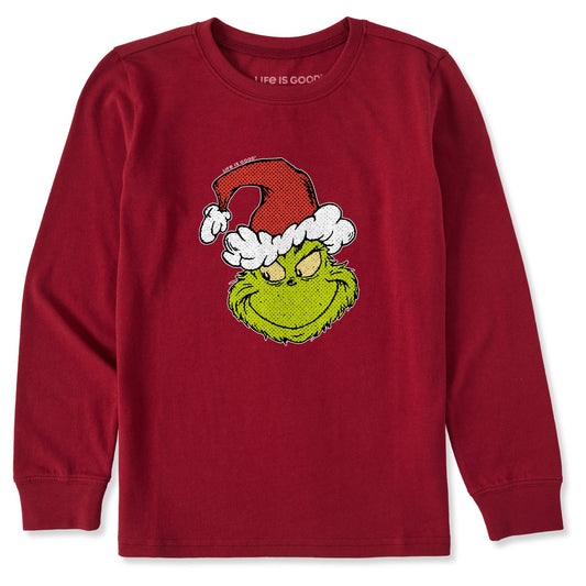Kids Pop Art Grinch Long Sleeve Crusher Tee