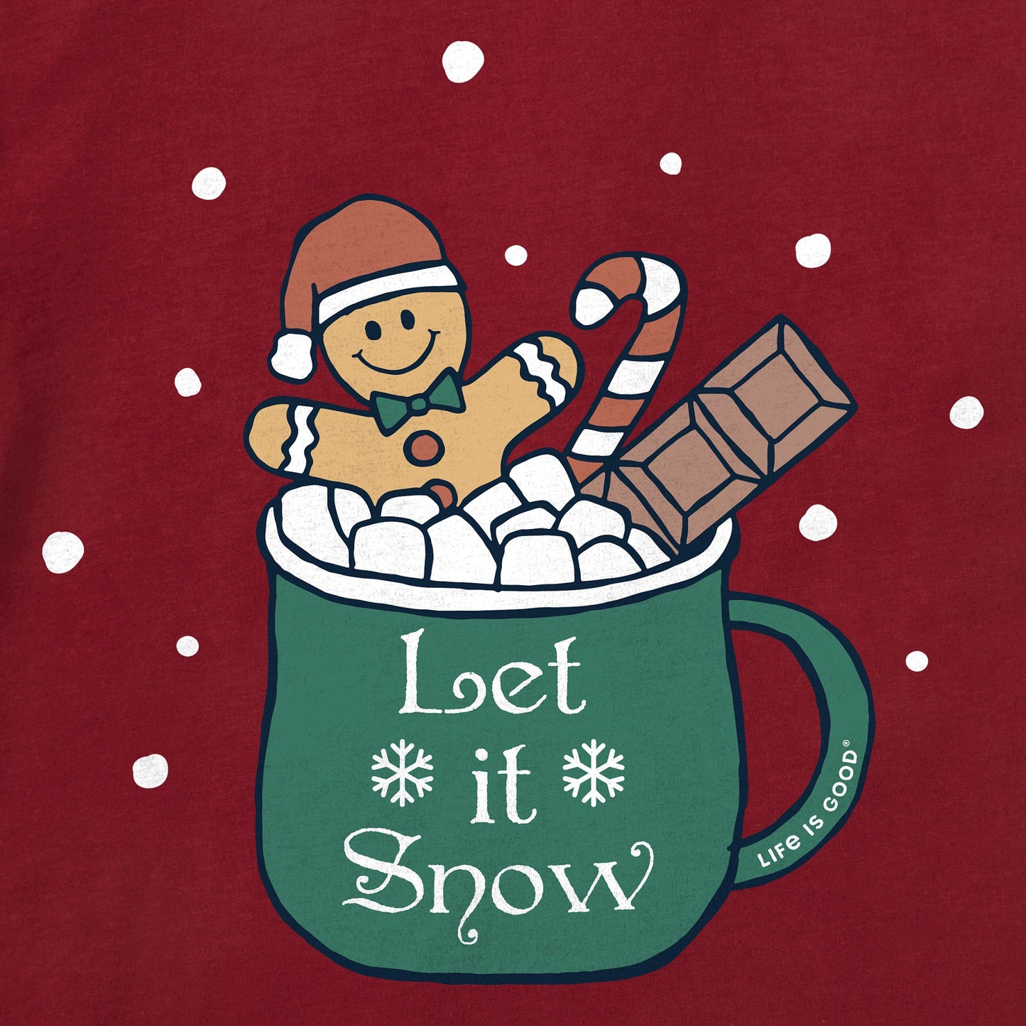 Kids Let it Snow Mug Cocoa Long Sleeve Crusher Tee
