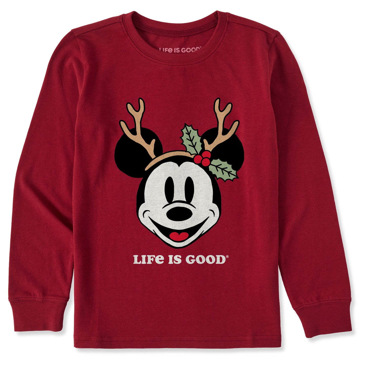 Kids Willie Reindeer Ears Long Sleeve Crusher Tee