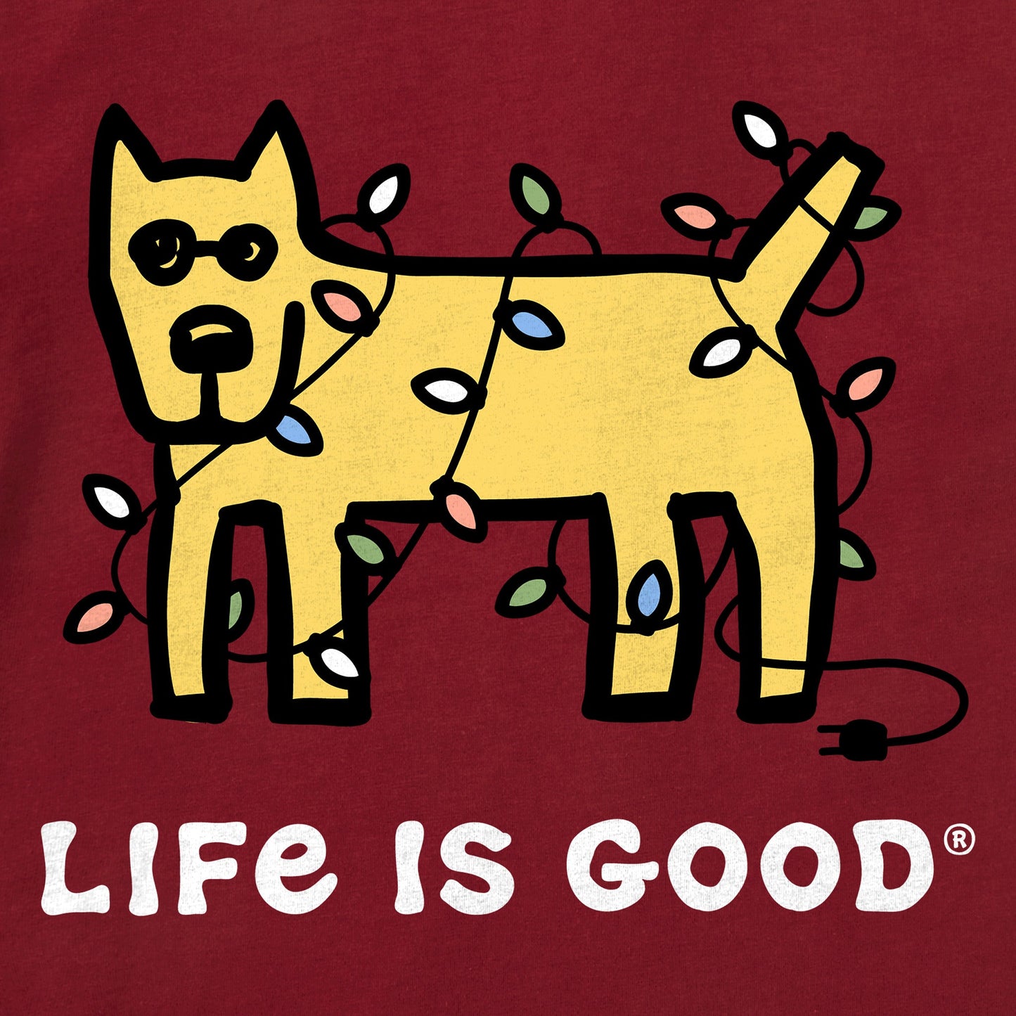 Kids Rocket Holiday Lights Long Sleeve Crusher Tee