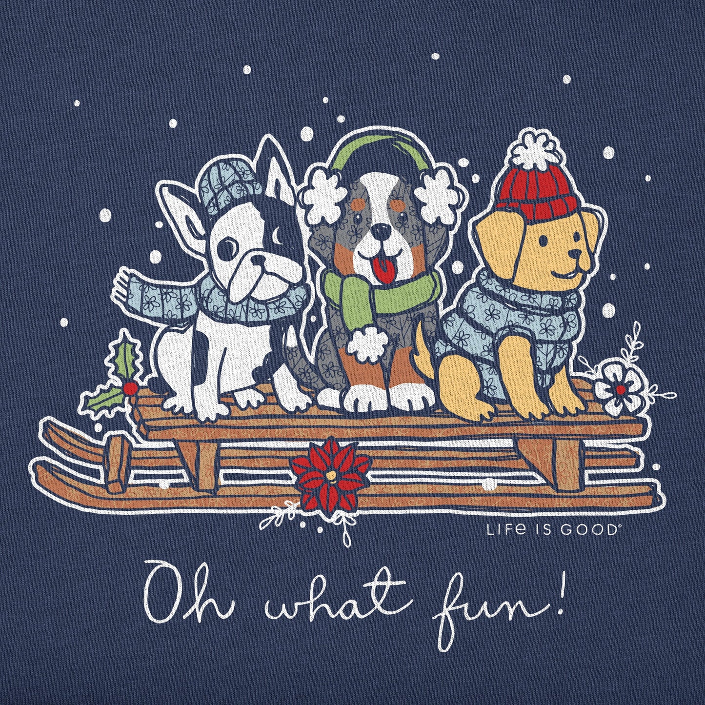 Kids Oh What Fun Winter Puppies Long Sleeve Crusher Tee