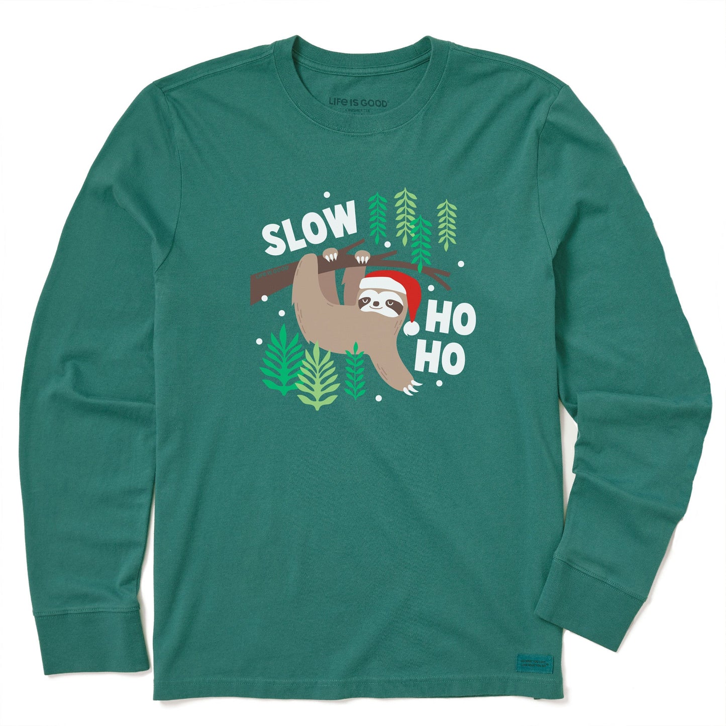 Kids Slow Ho Ho Sloth Long Sleeve Crusher Tee