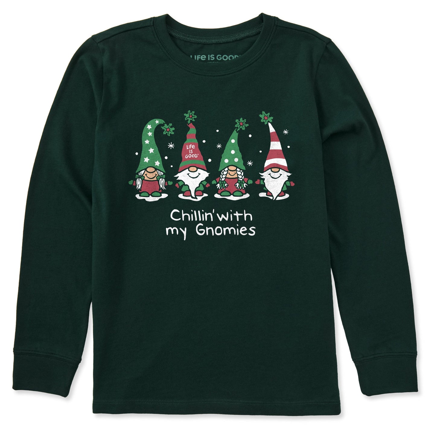 Kids Chillin' with my Gnomies Fam Long Sleeve Crusher Tee