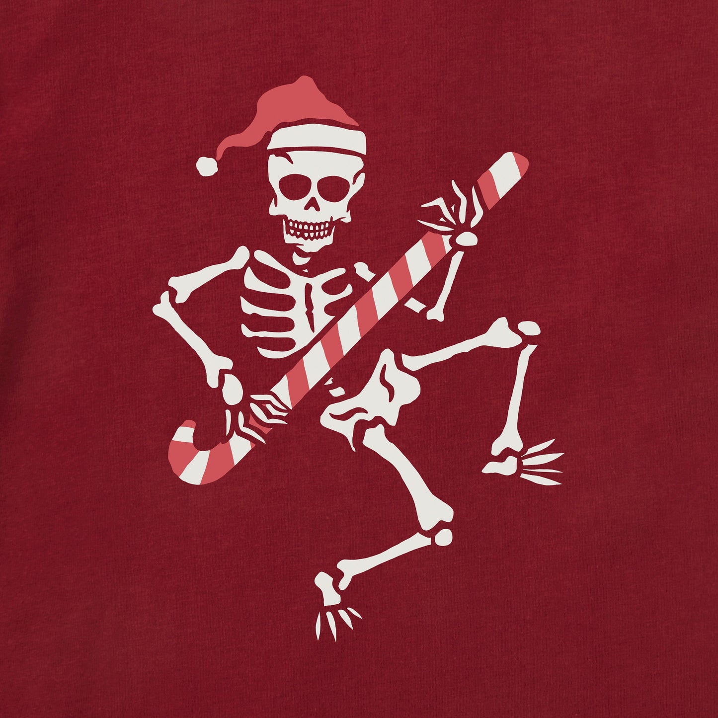 Men's Candy Cane Skeleton Short Sleeve Crusher Tee