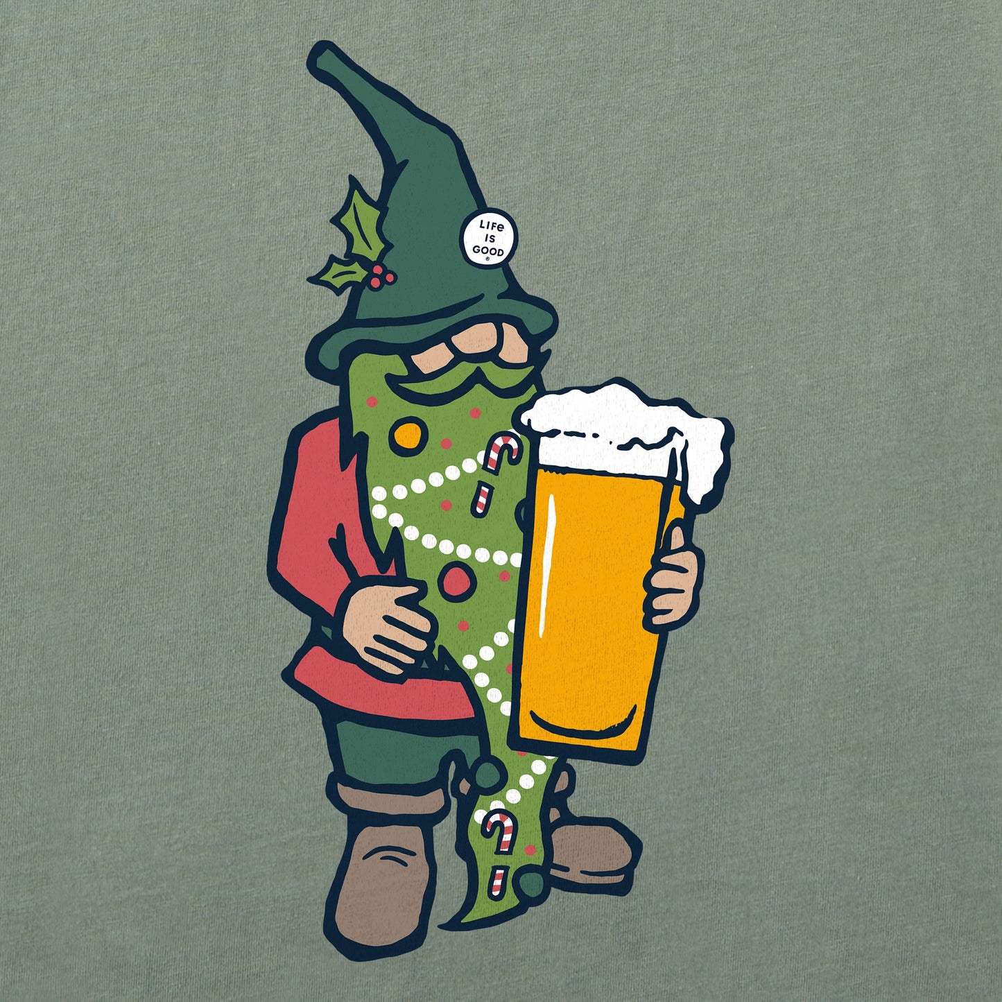 Men's Holiday Beer Gnome Short Sleeve Crusher Tee