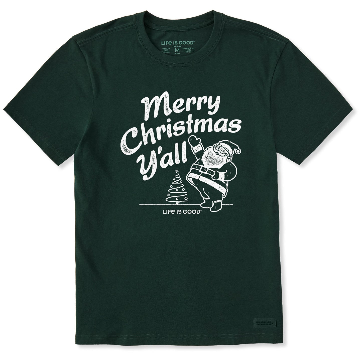 Men's Santa Merry Christmas Y'all Short Sleeve Crusher Tee
