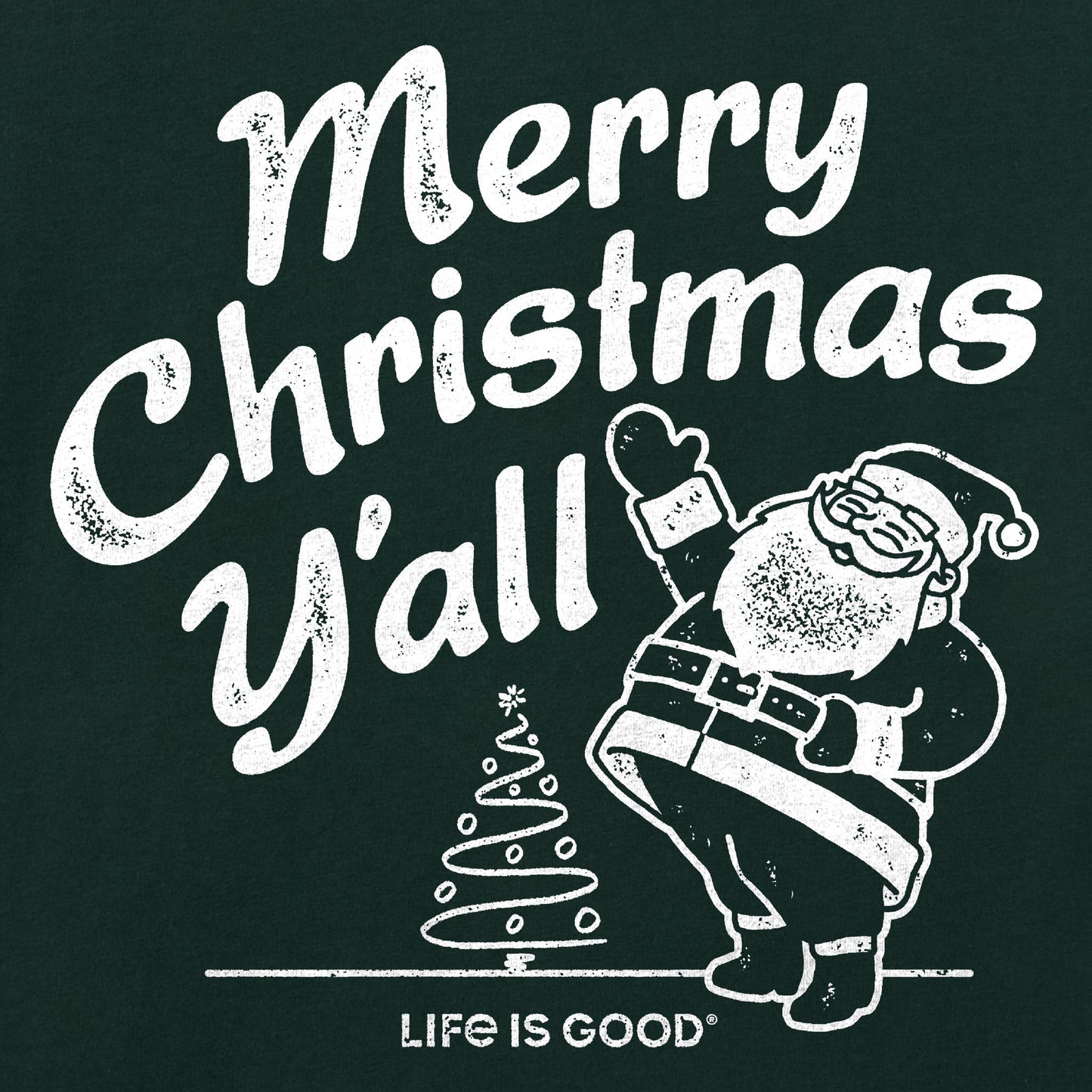 Men's Santa Merry Christmas Y'all Short Sleeve Crusher Tee