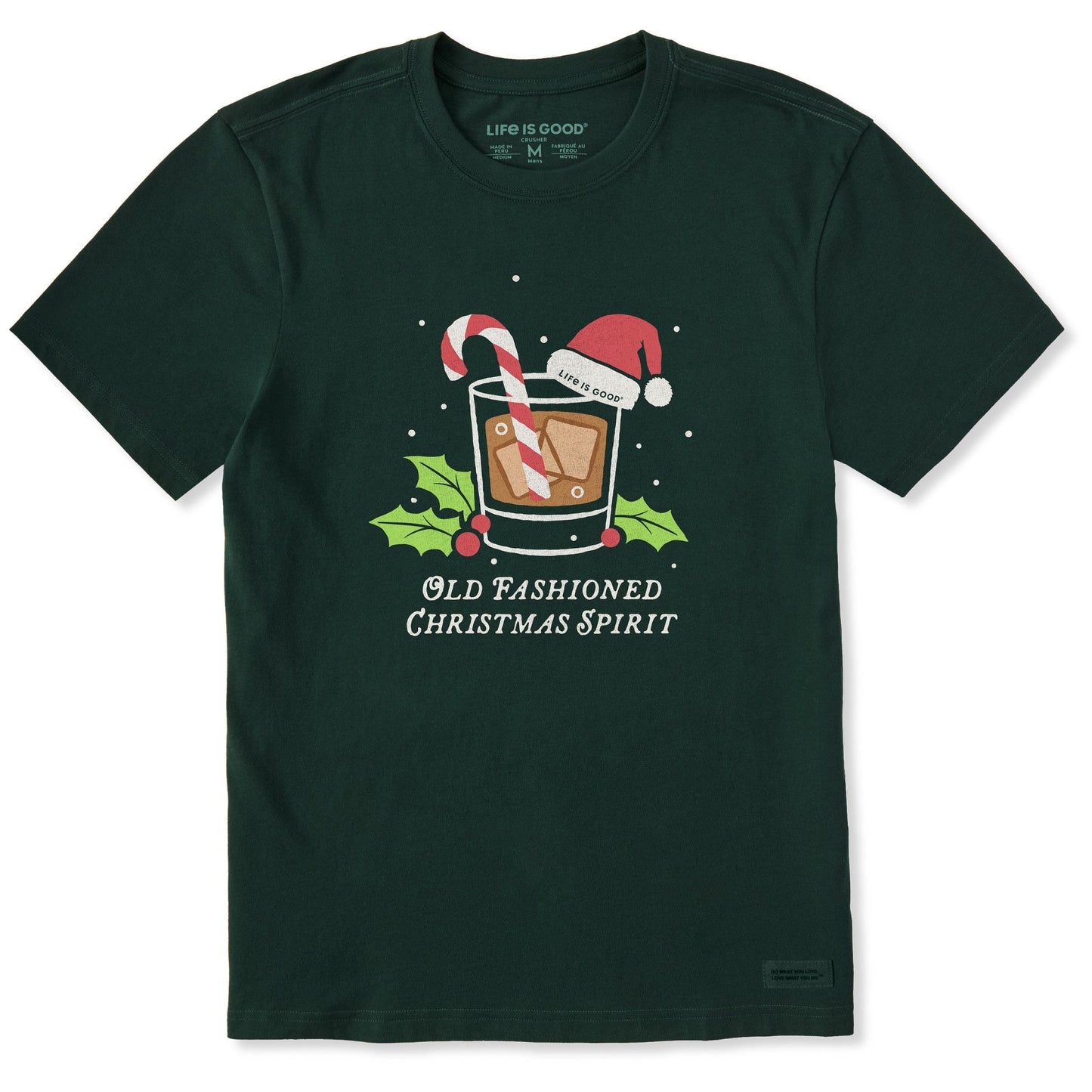 Men's Old Fashioned Christmas Spirit Short Sleeve Crusher Tee