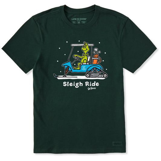 Men's Grinch Snowy Golf Cart Short Sleeve Crusher Tee