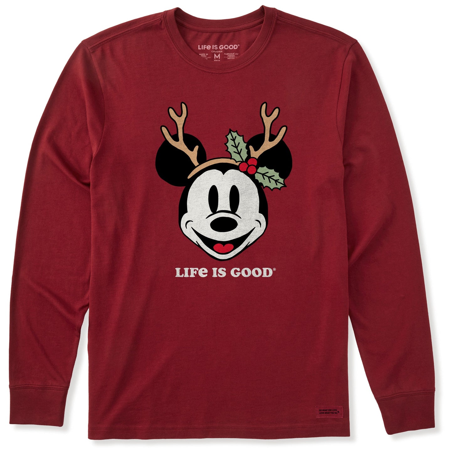 Men's Willie Reindeer Ears Long Sleeve Crusher Tee