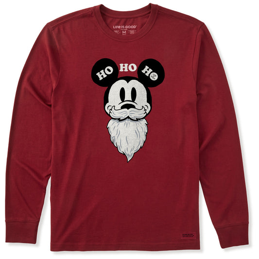 Men's Ho Ho Ho Willie Santa Beard Long Sleeve Crusher Tee