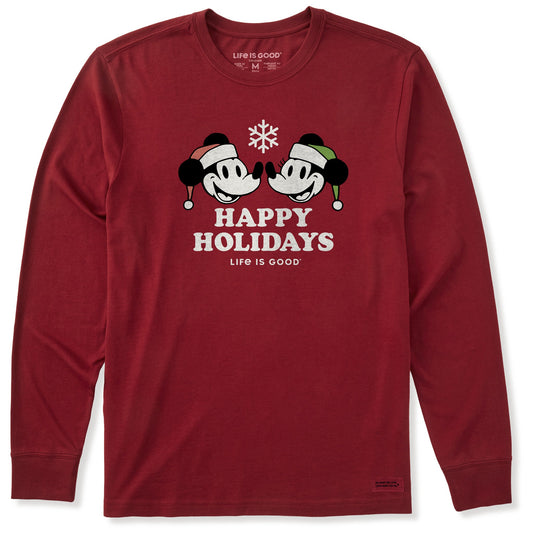 Men's Happy Holidays Willie Long Sleeve Crusher Tee