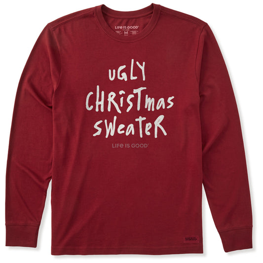Men's Ugly Christmas Sweater Long Sleeve Crusher Tee