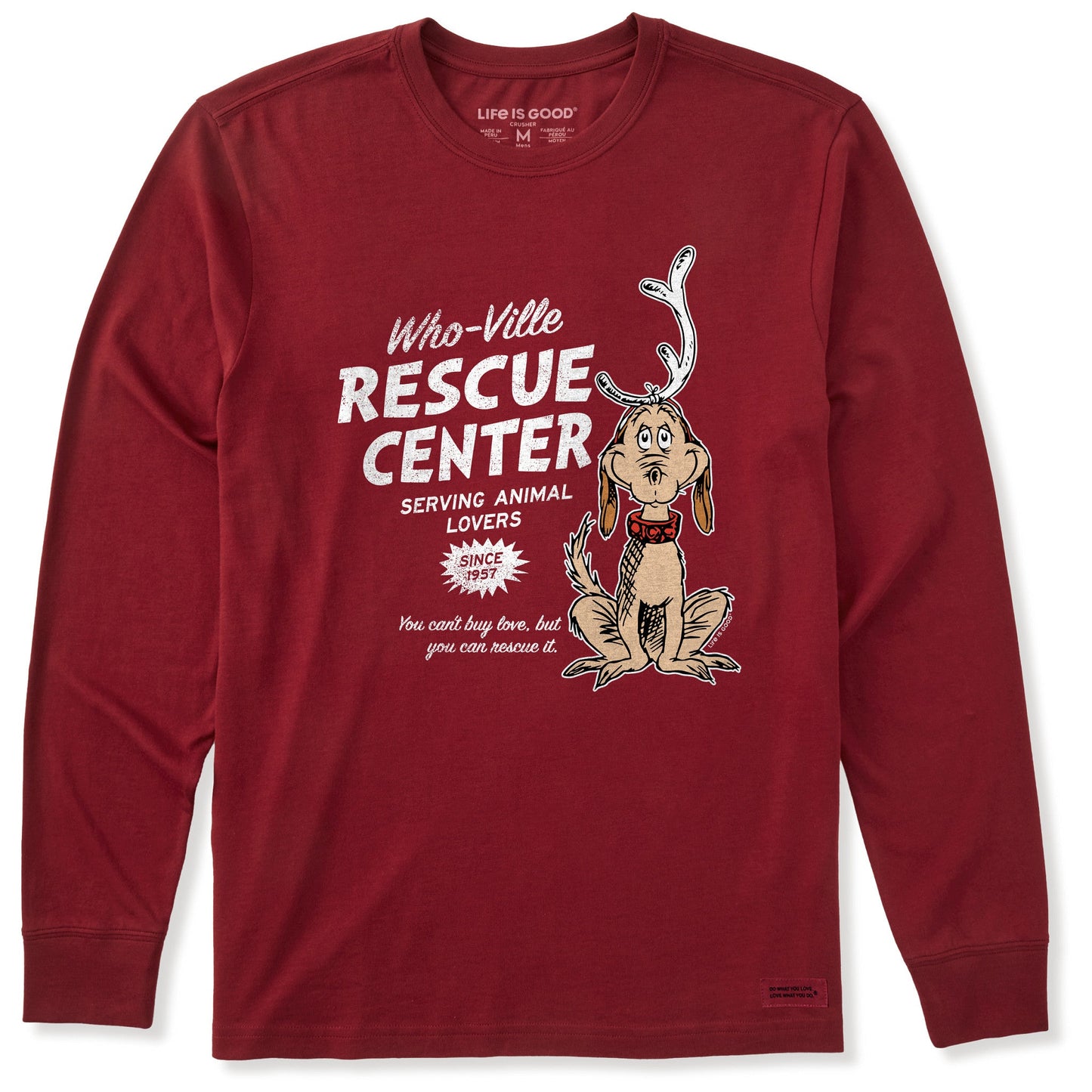 Men's WhoVille Rescue Center In Color Long Sleeve Crusher Tee