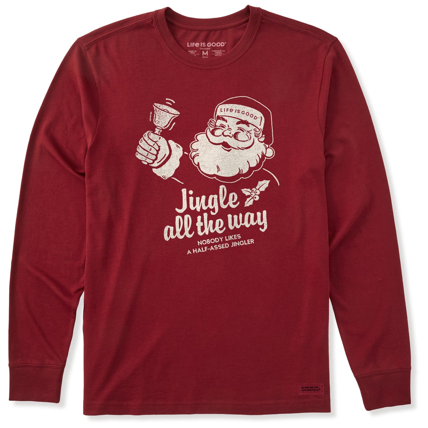 Men's Jingle Santa Long Sleeve Crusher Tee