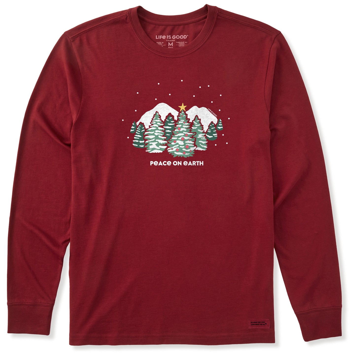 Men's Snowy Xmas Long Sleeve Crusher Tee