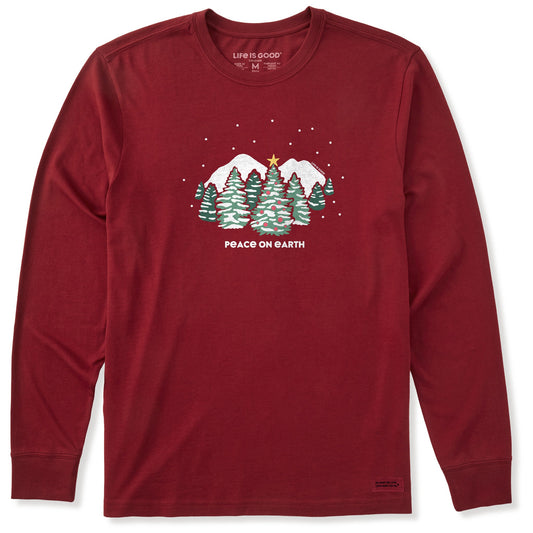 Men's Snowy Xmas Long Sleeve Crusher Tee
