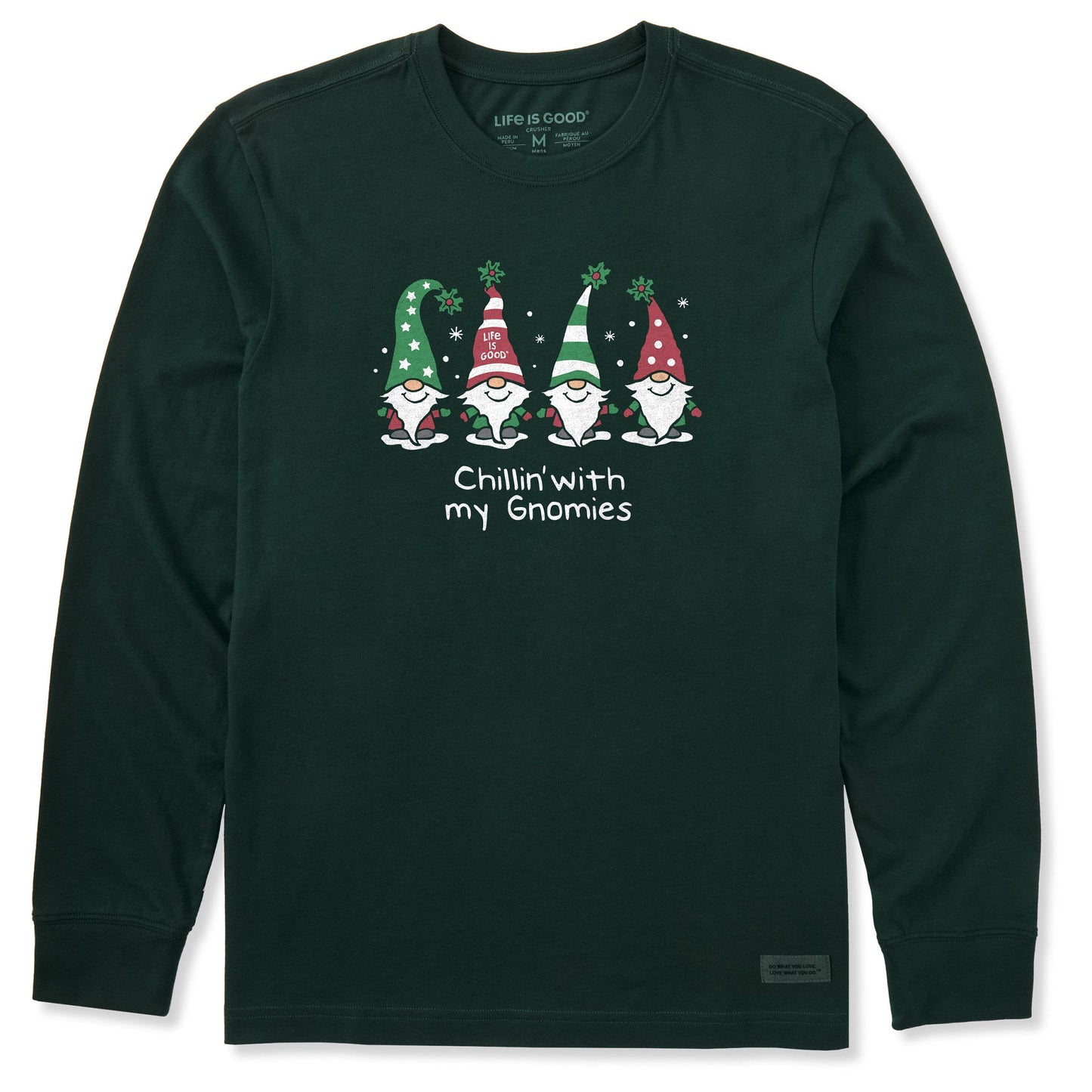 Men's Chillin' with my Gnomes Long Sleeve Crusher Tee