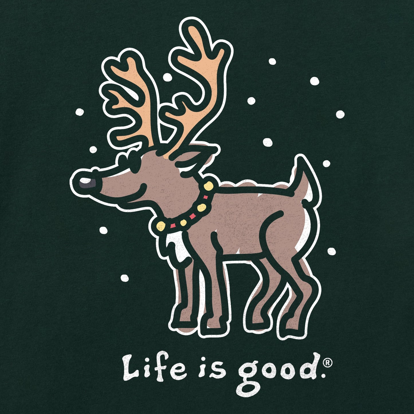 Men's Snowy Reindeer Long Sleeve Crusher Tee