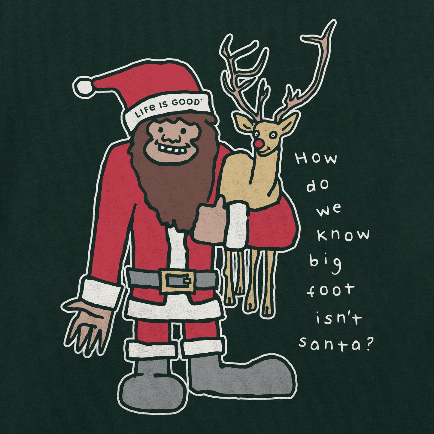 Men's Big Foot & Santa Long Sleeve Crusher Tee