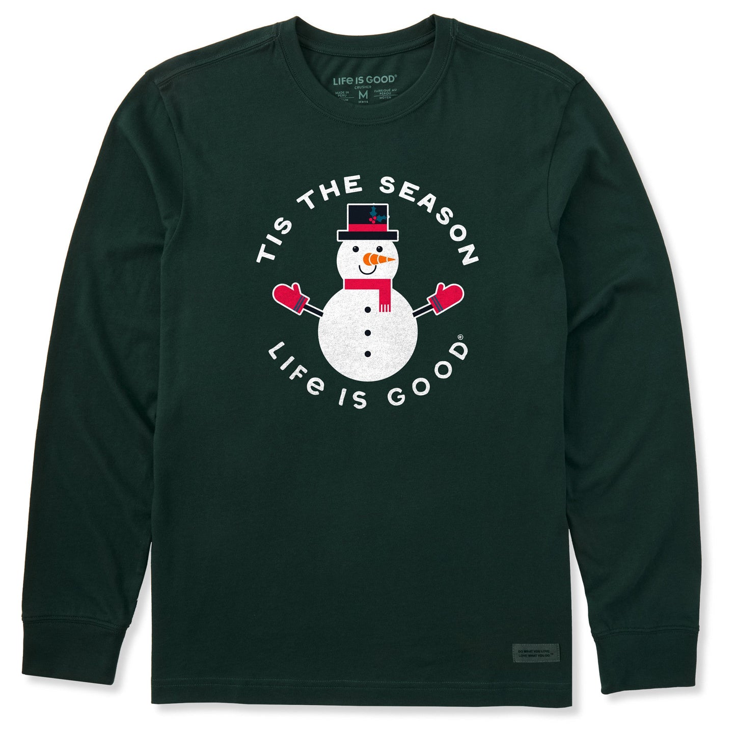 Men's Tis the Season Snowman Long Sleeve Crusher Tee