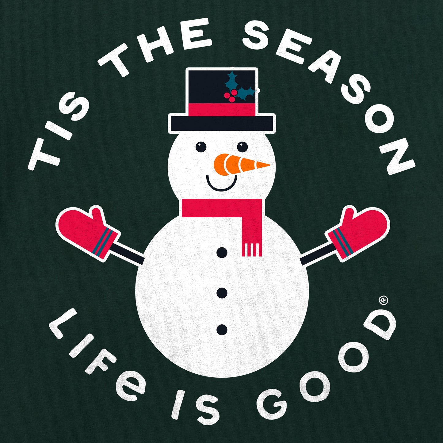 Men's Tis the Season Snowman Long Sleeve Crusher Tee