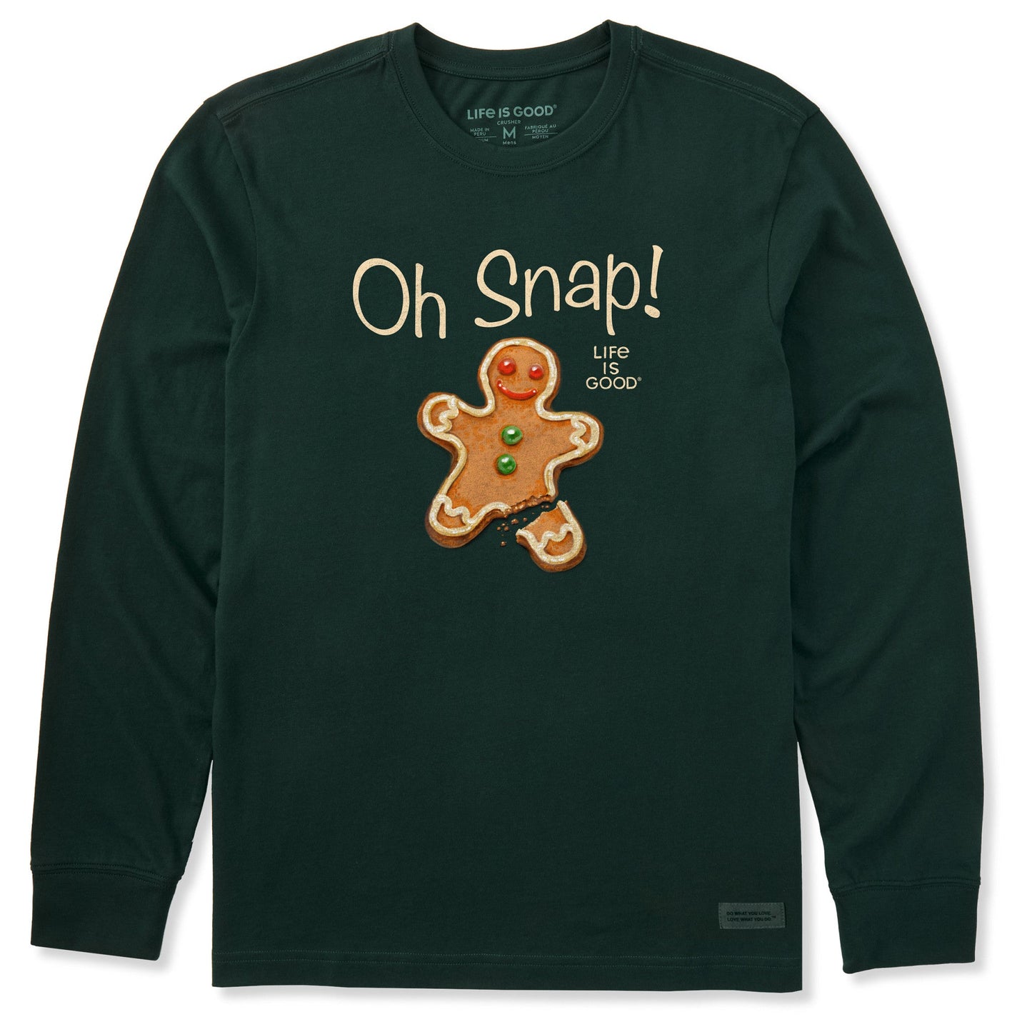Men's Oh Snap Gingerbread Man Long Sleeve Crusher Tee