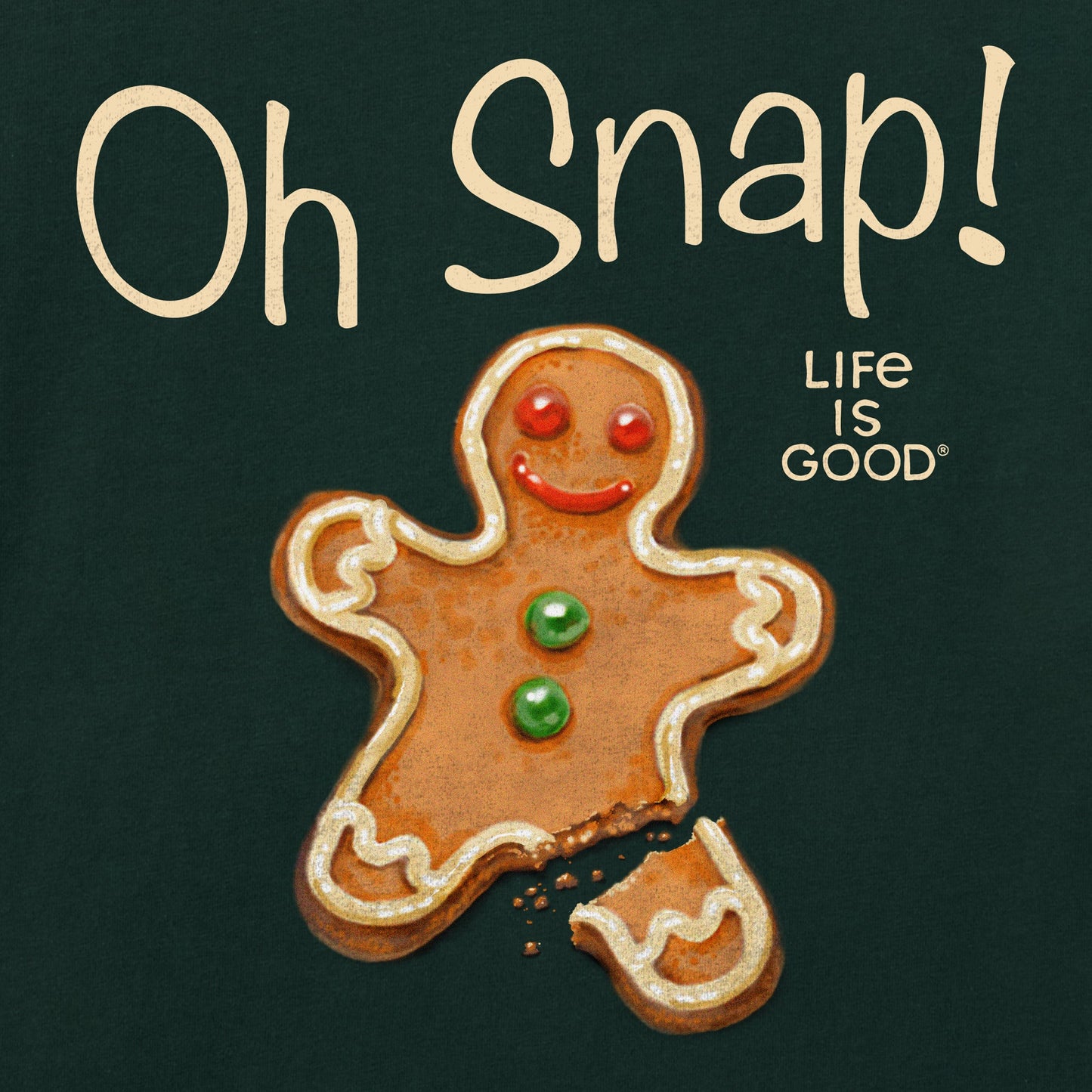 Men's Oh Snap Gingerbread Man Long Sleeve Crusher Tee
