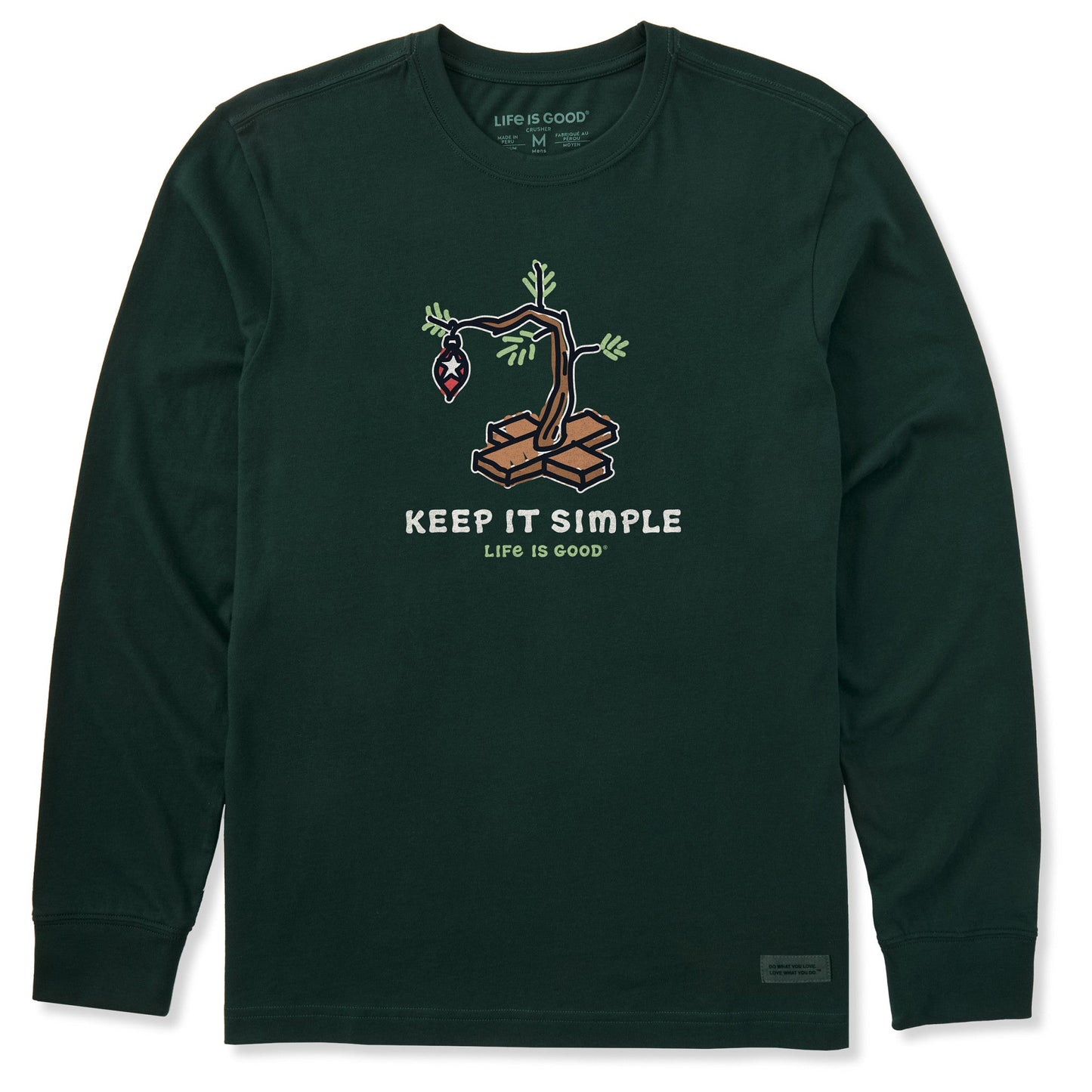 Men's Keep it Simple Christmas Tree Long Sleeve Crusher Tee