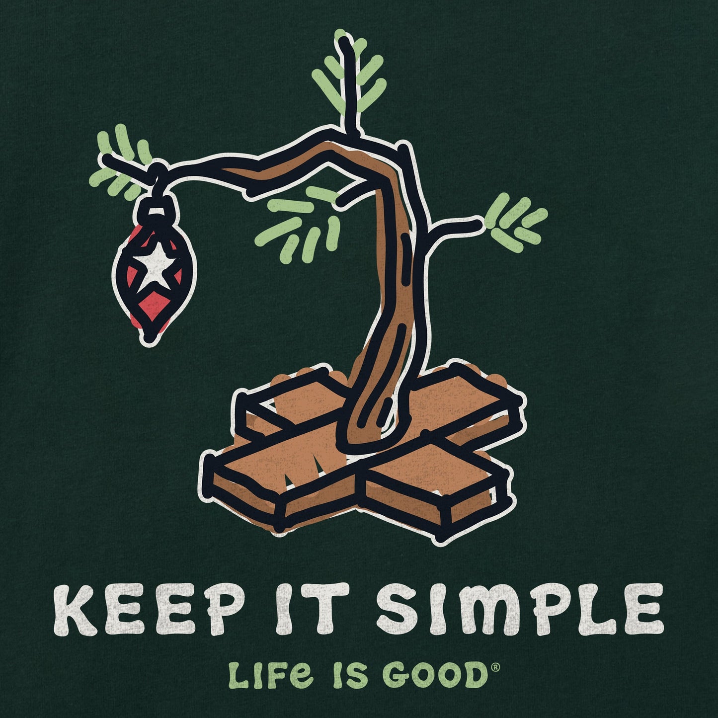 Men's Keep it Simple Christmas Tree Long Sleeve Crusher Tee