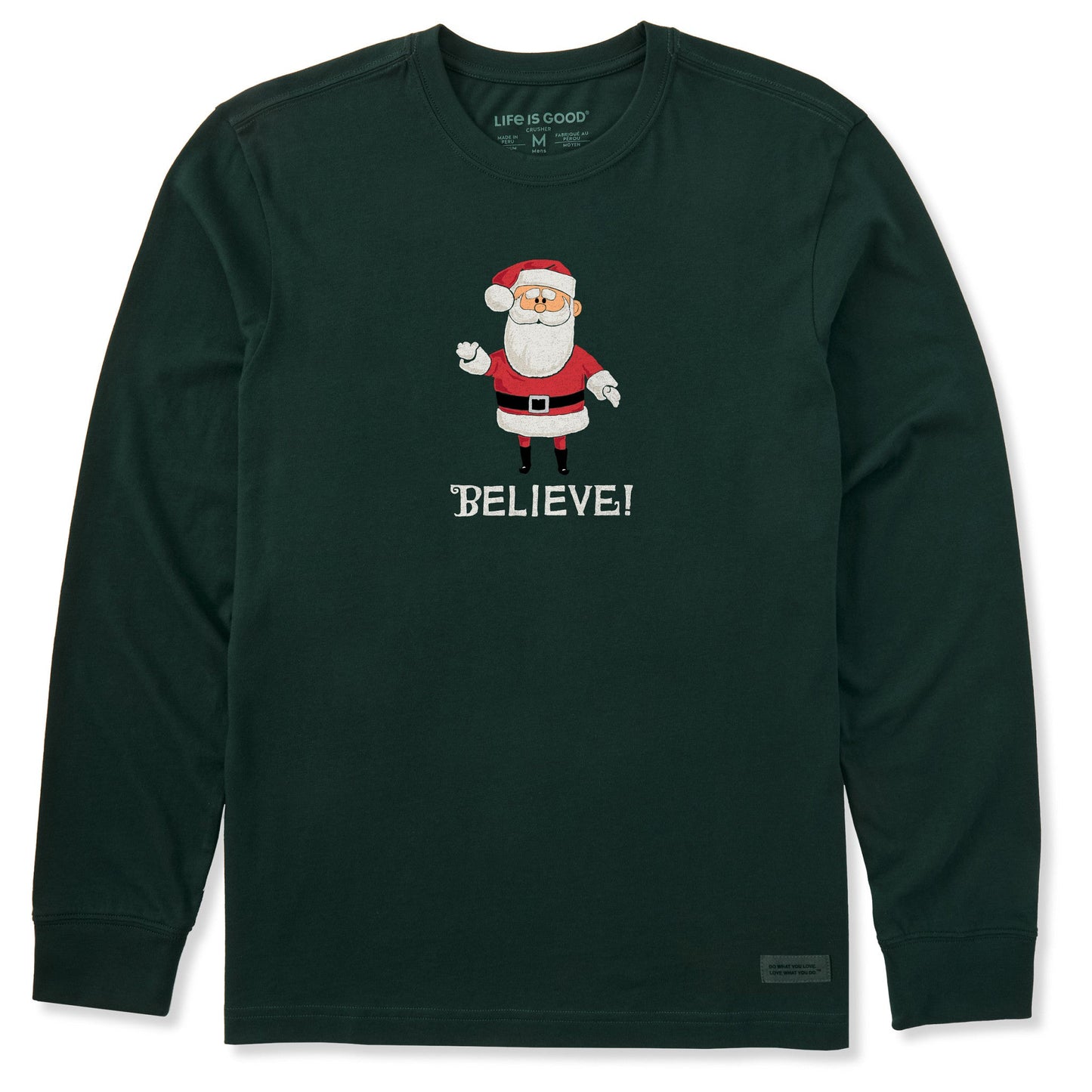Men's Believe in Santa Long Sleeve Crusher Tee