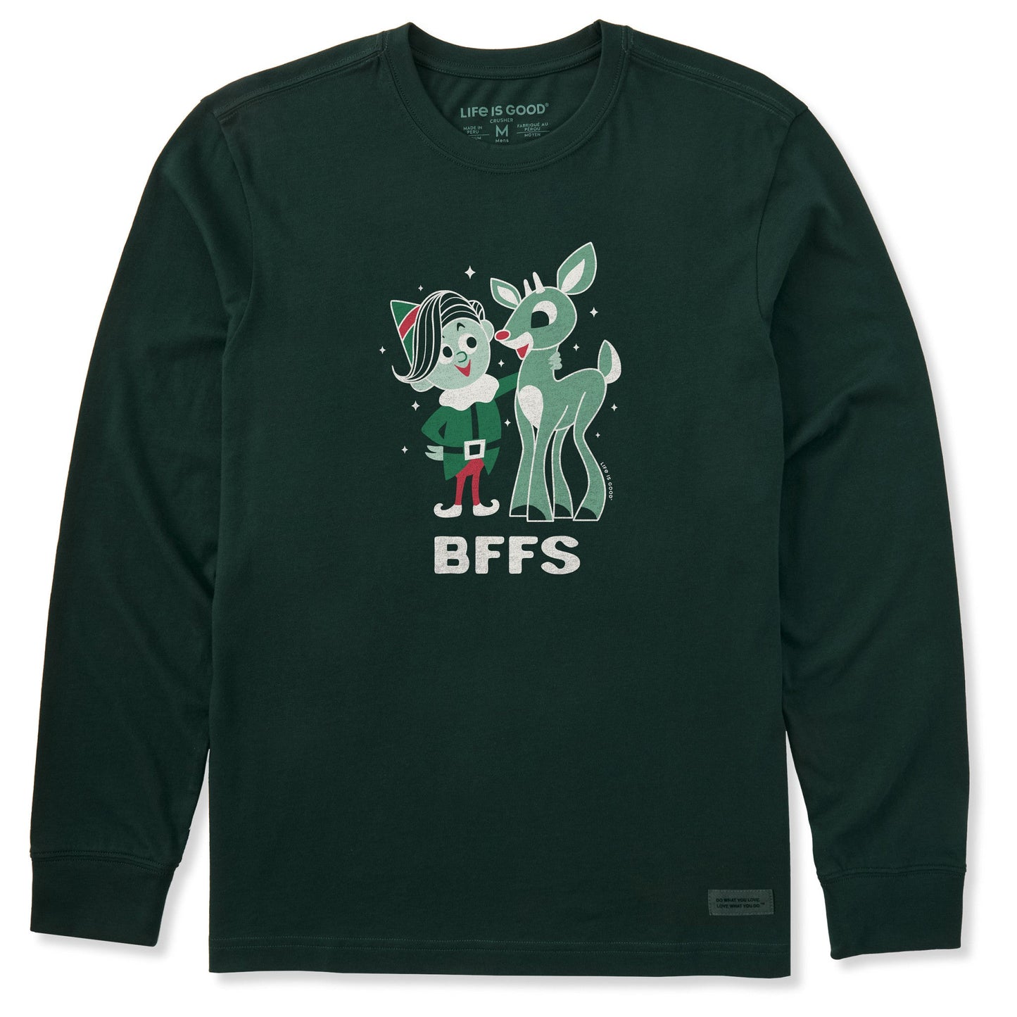 Men's BFFS Rudolph and Hermey Long Sleeve Crusher Tee