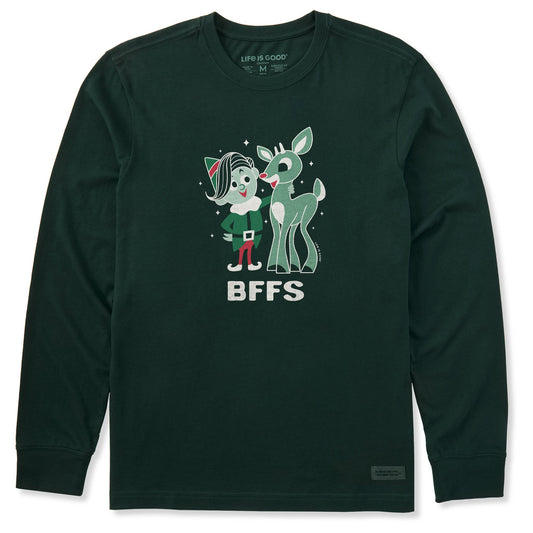 Men's BFFS Rudolph and Hermey Long Sleeve Crusher Tee