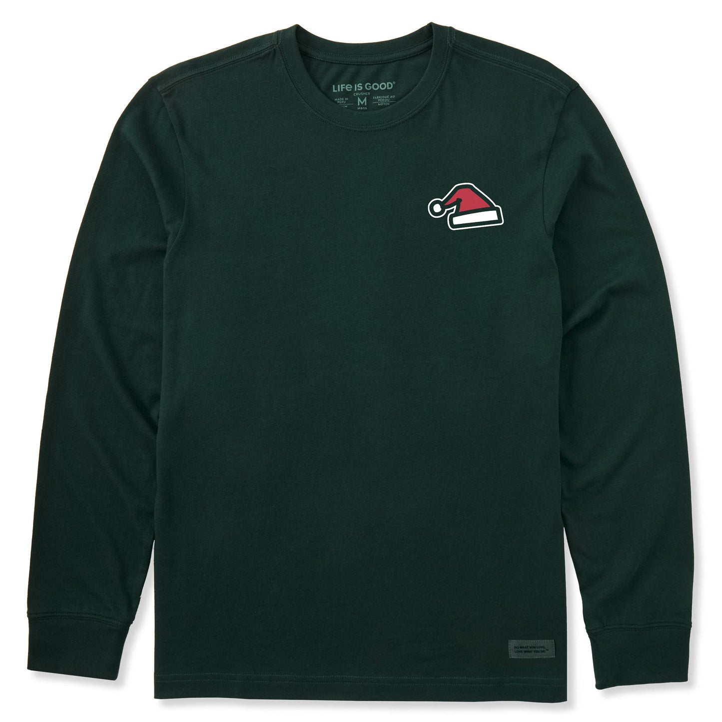 Men's Tiny little Santa Hat Long Sleeve Crusher Tee