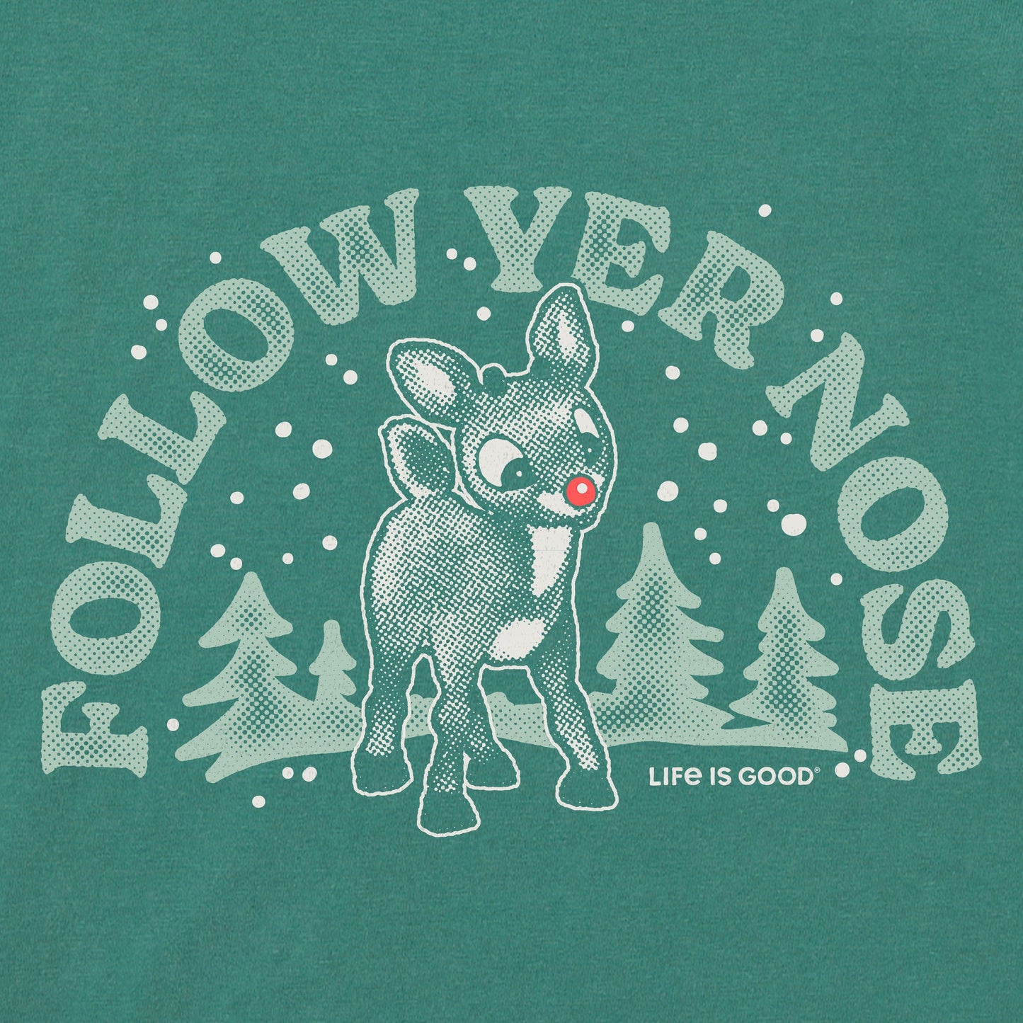 Men's Rudolph Follow Yer Nose Long Sleeve Crusher Tee