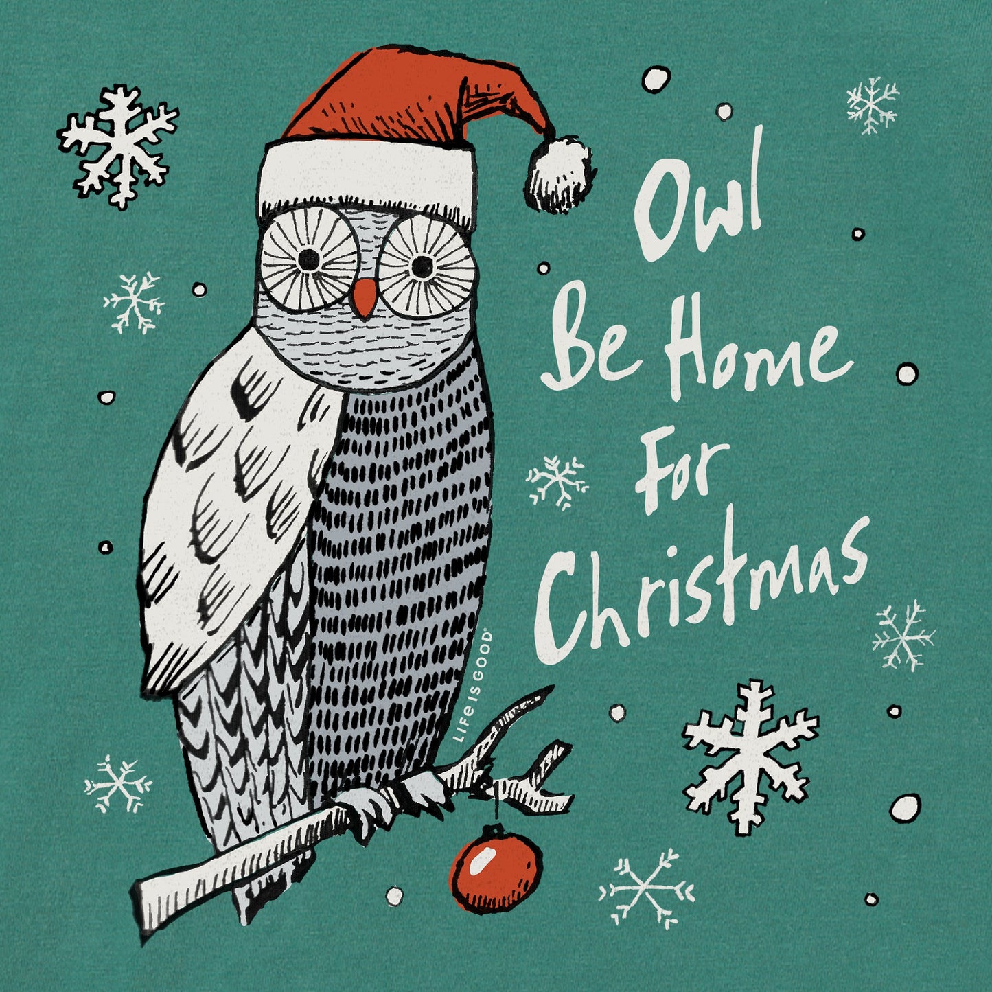 Men's Owl Be Home for Christmas Long Sleeve Crusher Tee