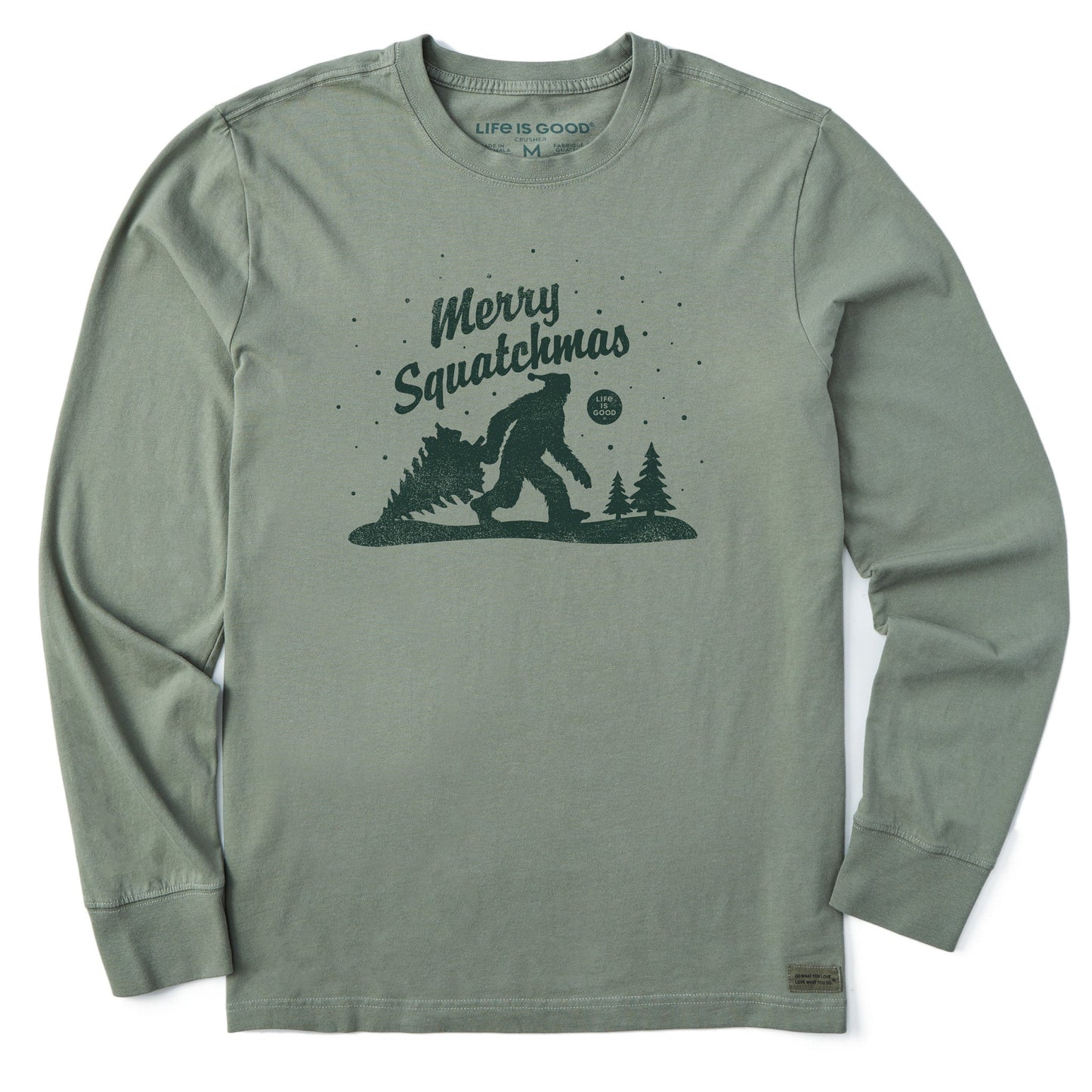 Men's Merry Squatchmas Long Sleeve Crusher Tee