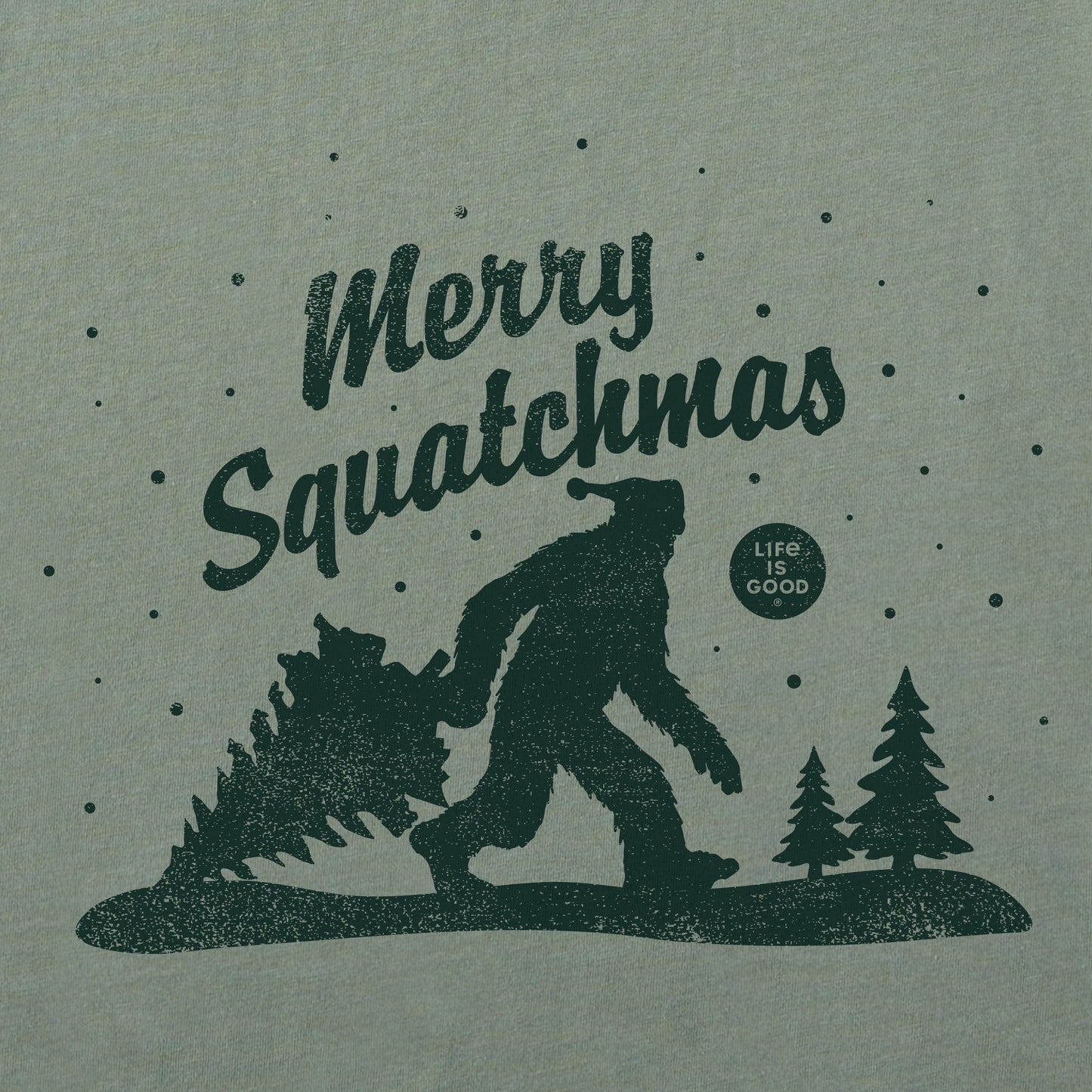 Men's Merry Squatchmas Long Sleeve Crusher Tee