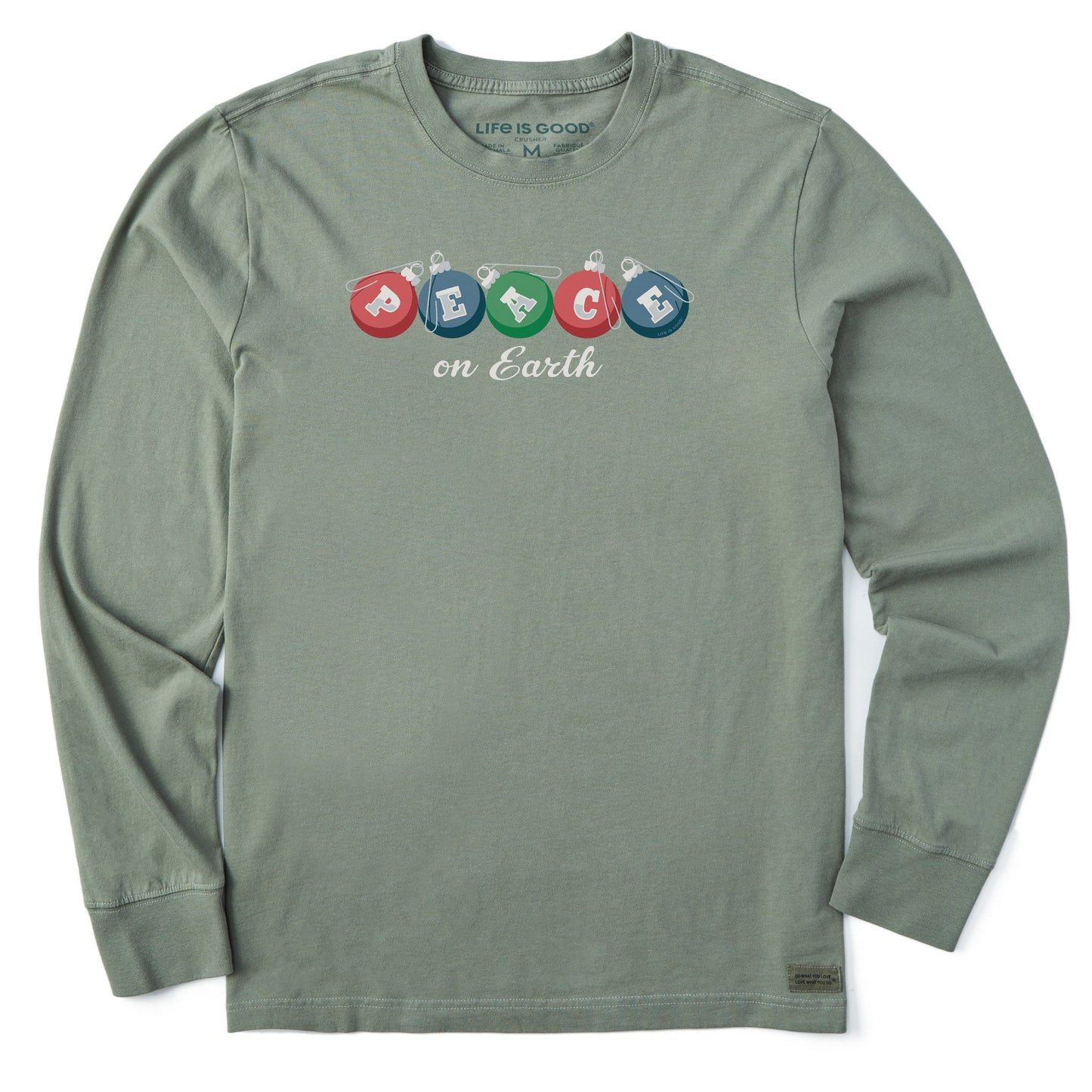 Men's Peace Ornaments Long Sleeve Crusher Tee