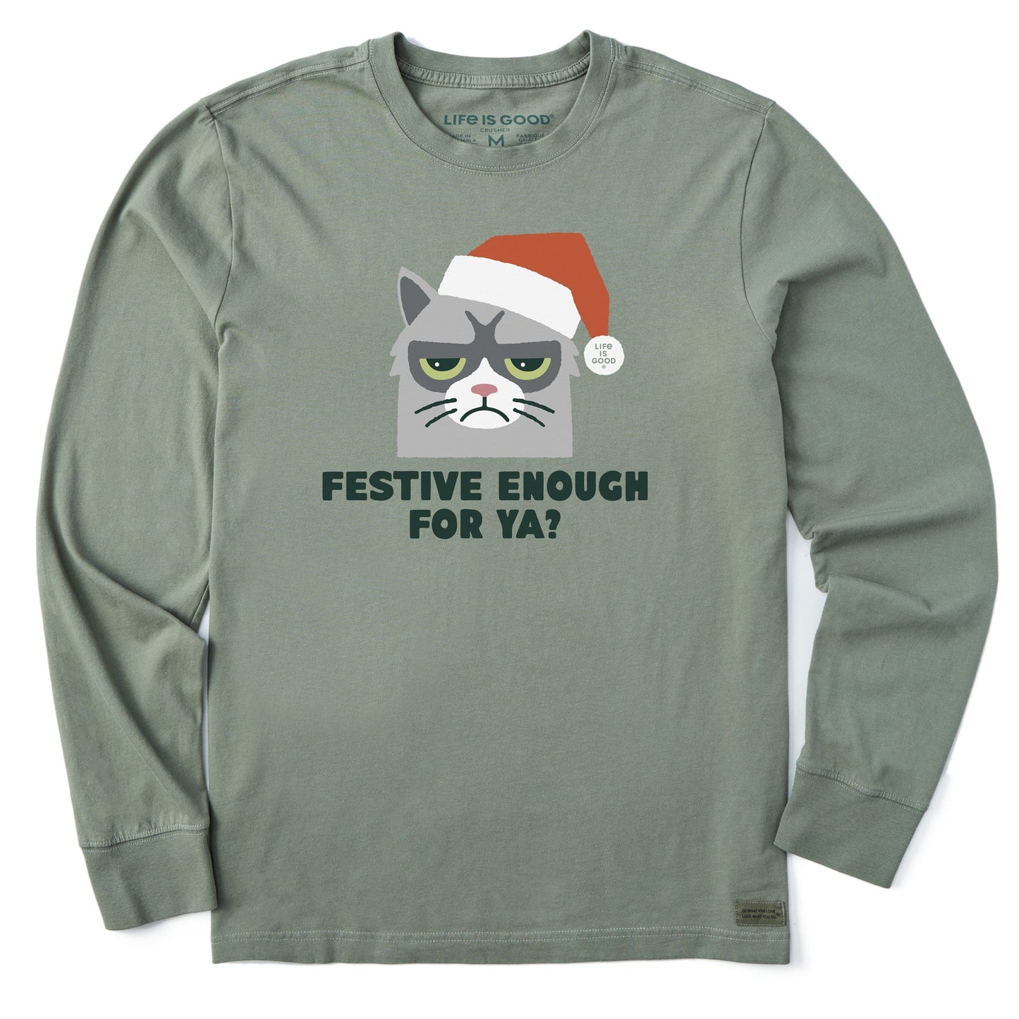 Men's Festive Enough For Ya? Long Sleeve Crusher Tee