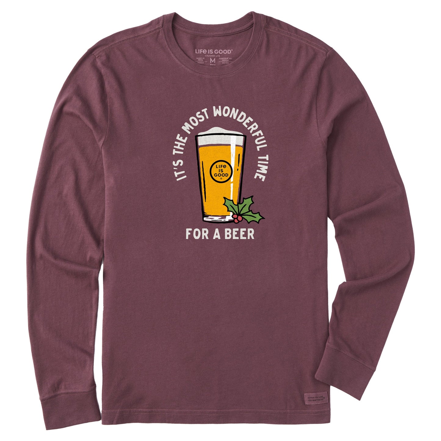 Men's Time for a Beer Long Sleeve Crusher Tee