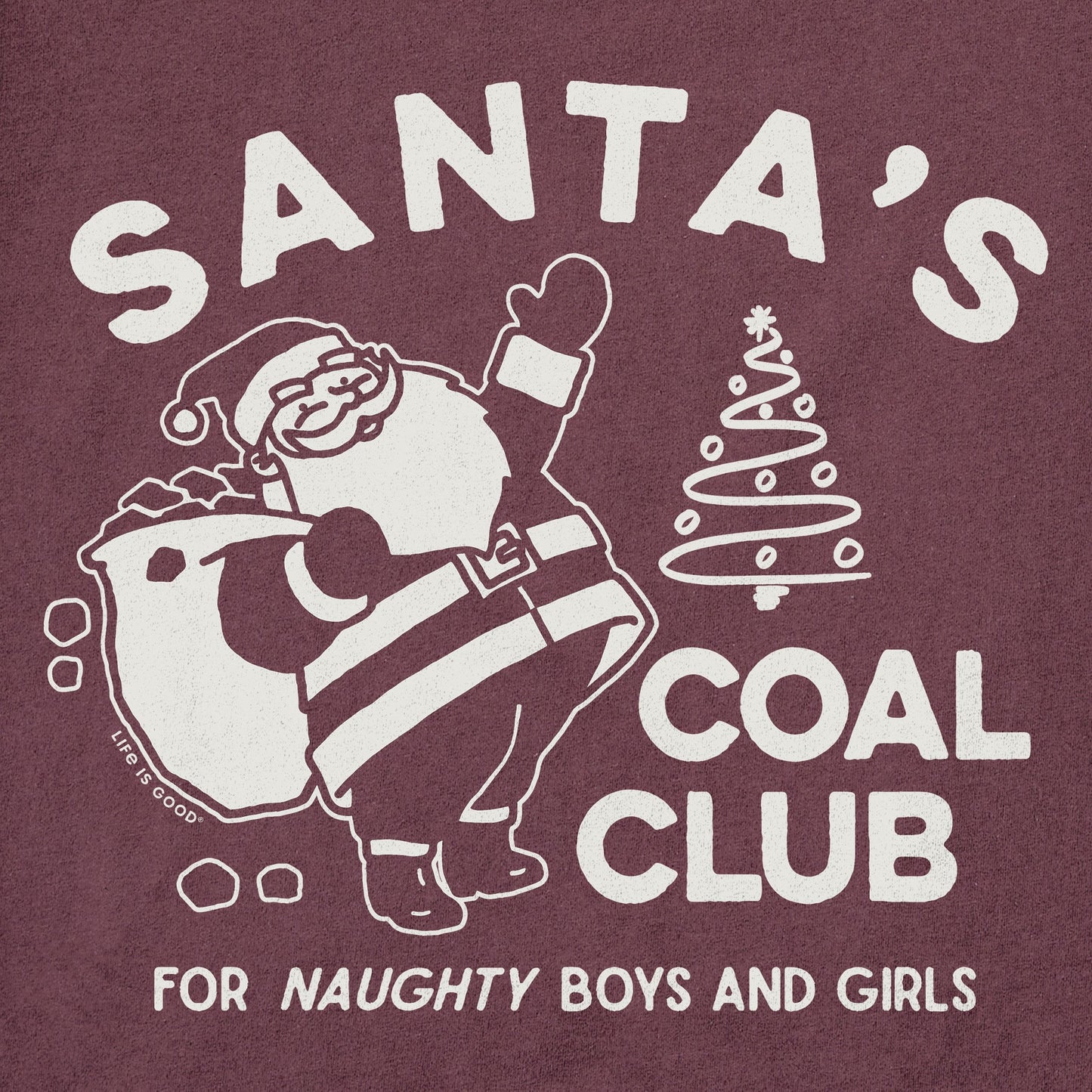 Men's Santa's Coal Club Long Sleeve Crusher Tee