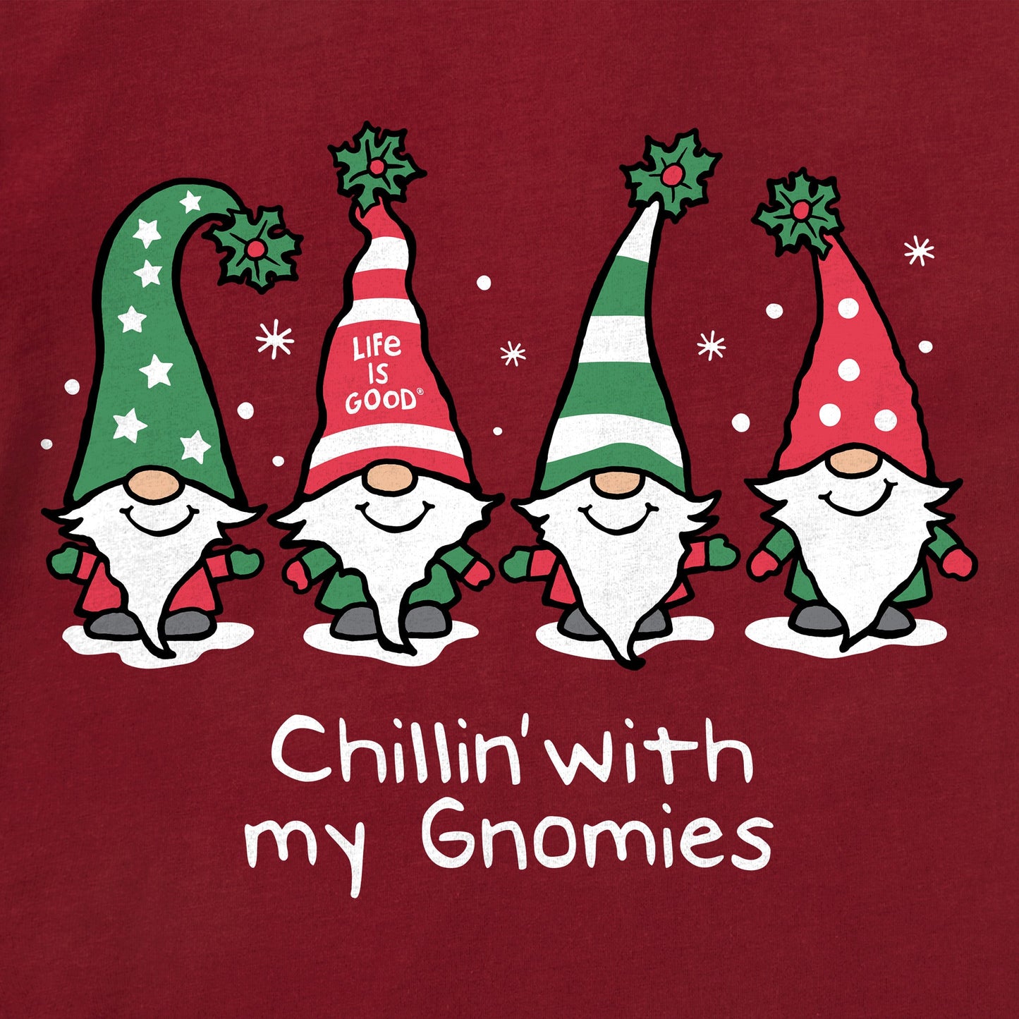Men's Chillin' with my Gnomes Long Sleeve Crusher Tee