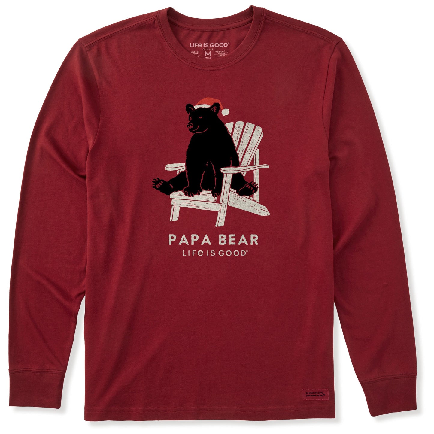Men's Holiday Adirondack Papa Bear Long Sleeve Crusher Tee