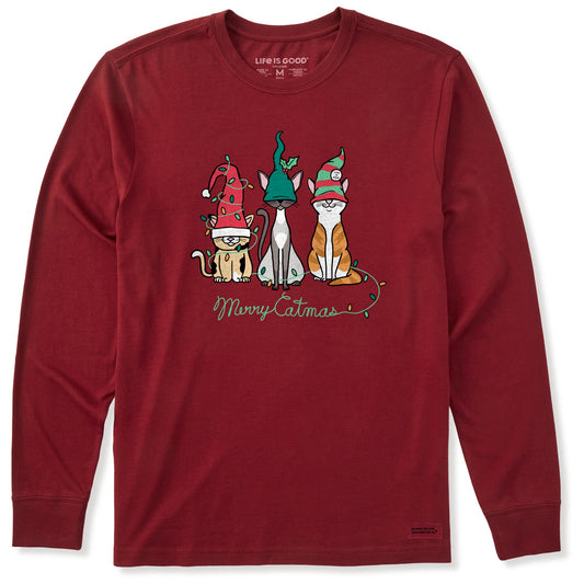 Men's Gnome Cats Long Sleeve Crusher Tee