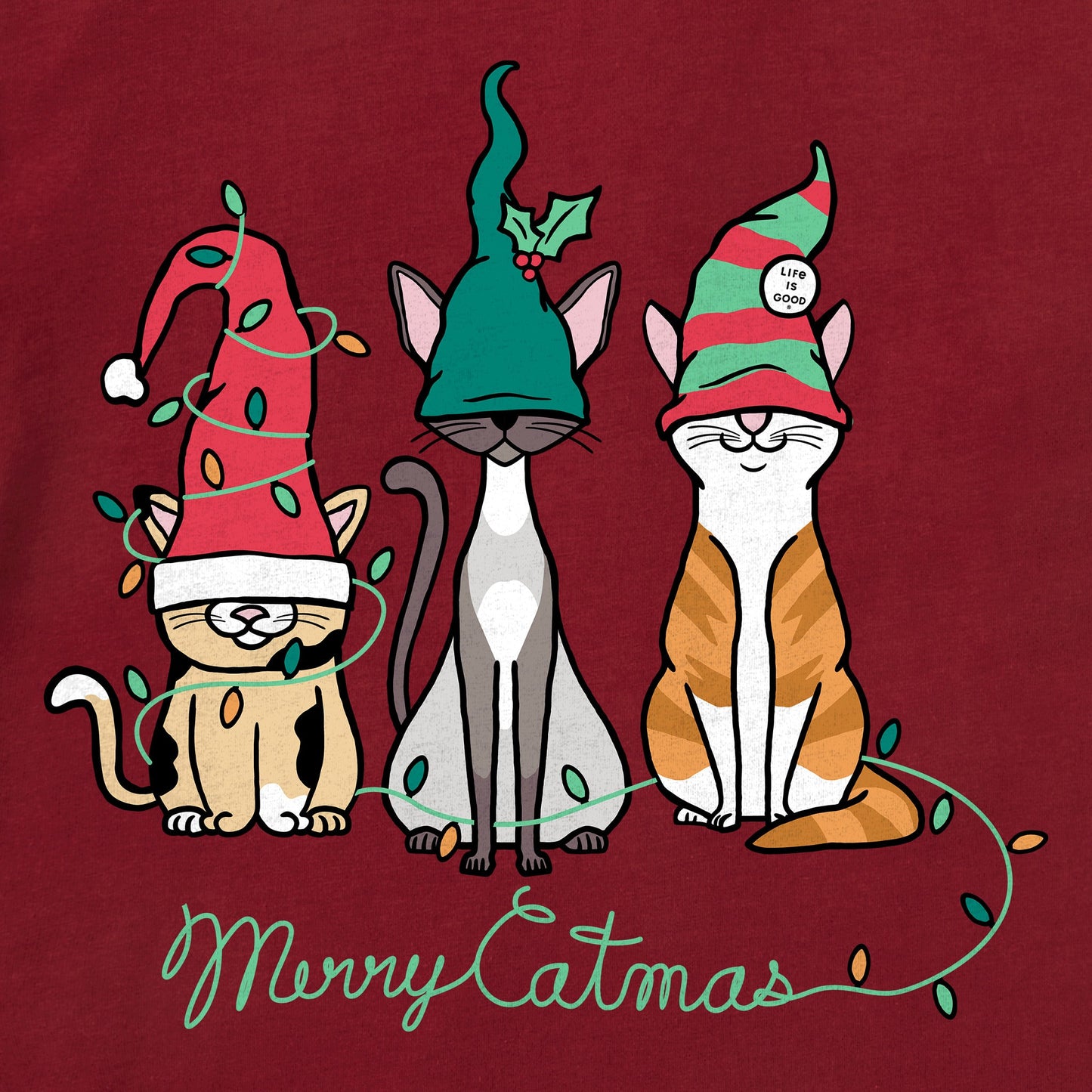 Men's Gnome Cats Long Sleeve Crusher Tee