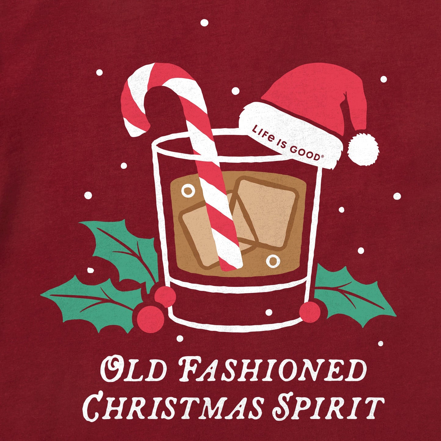 Men's Old Fashioned Christmas Spirit Long Sleeve Crusher Tee