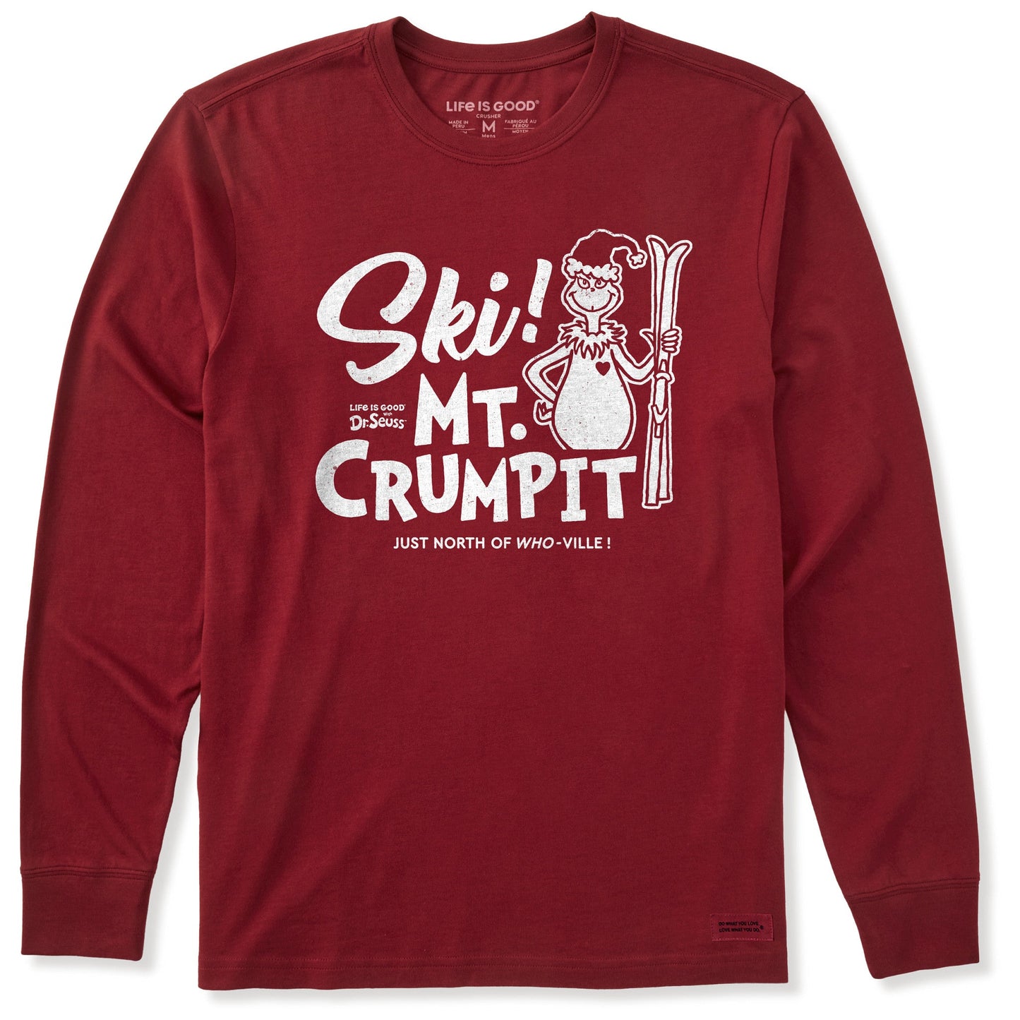 Men's Retro Grinch Ski Mt. Crumpit Long Sleeve Crusher Tee
