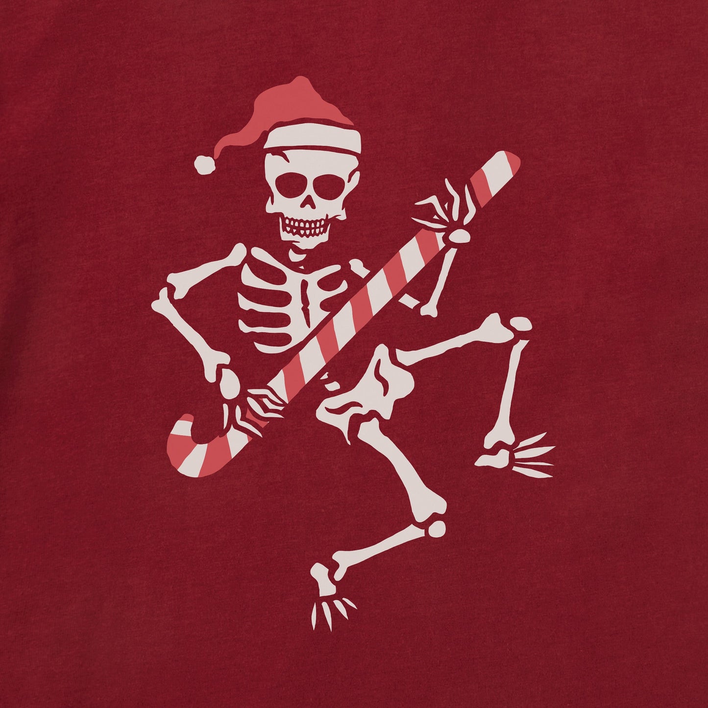Men's Candy Cane Skeleton Long Sleeve Crusher Tee