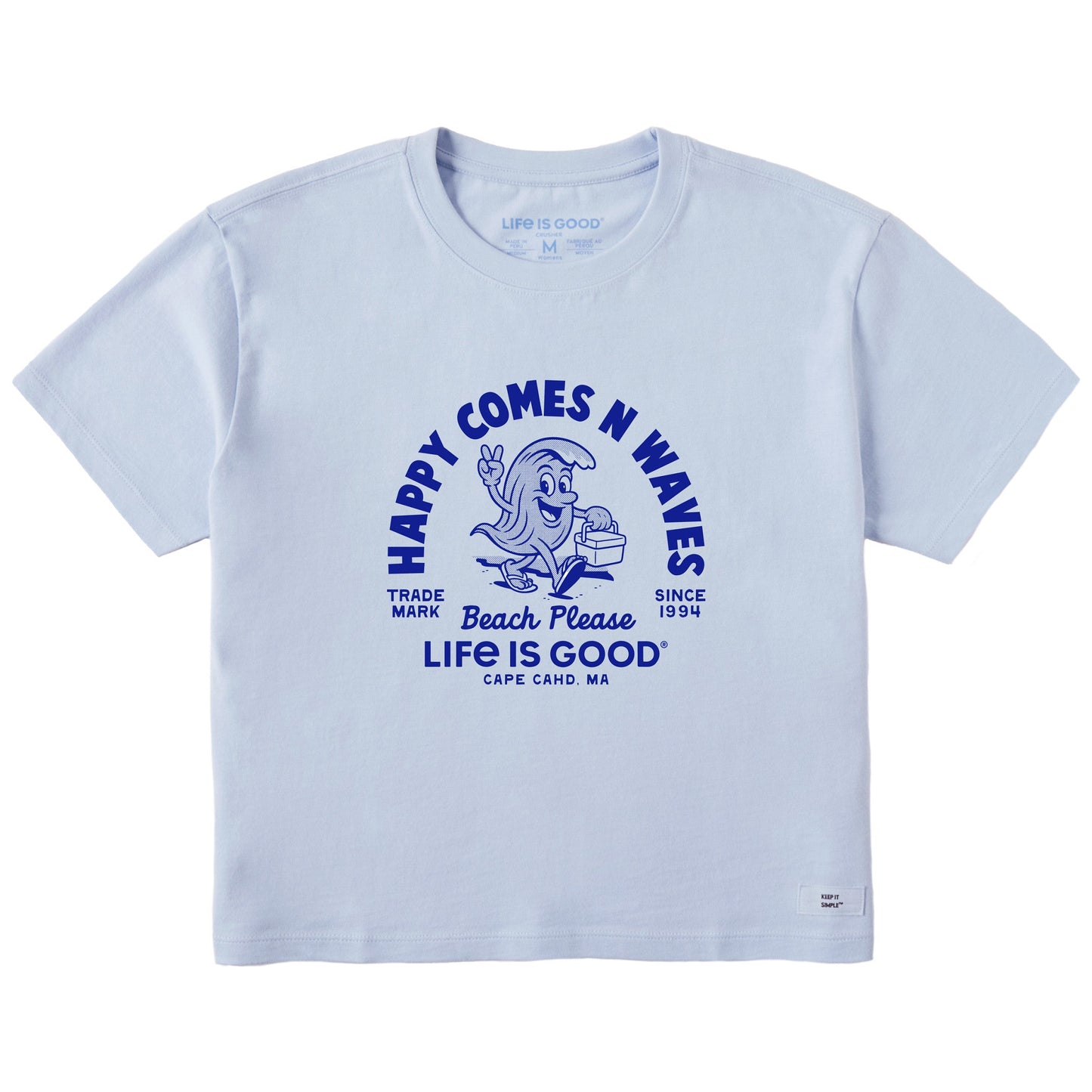 Women's Happy Comes N Waves Short Sleeve Crusher Boxy Tee